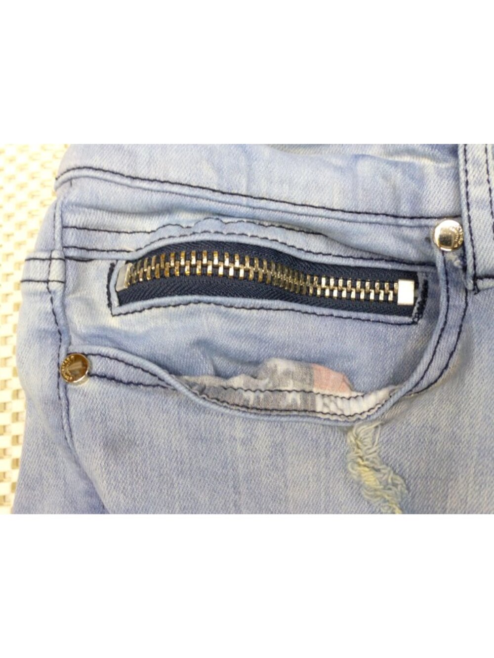 Rockstar Original Trashed Light Blue Distressed Flare Jeans RSM205 30x36 Cargo P - Picture 12 of 16